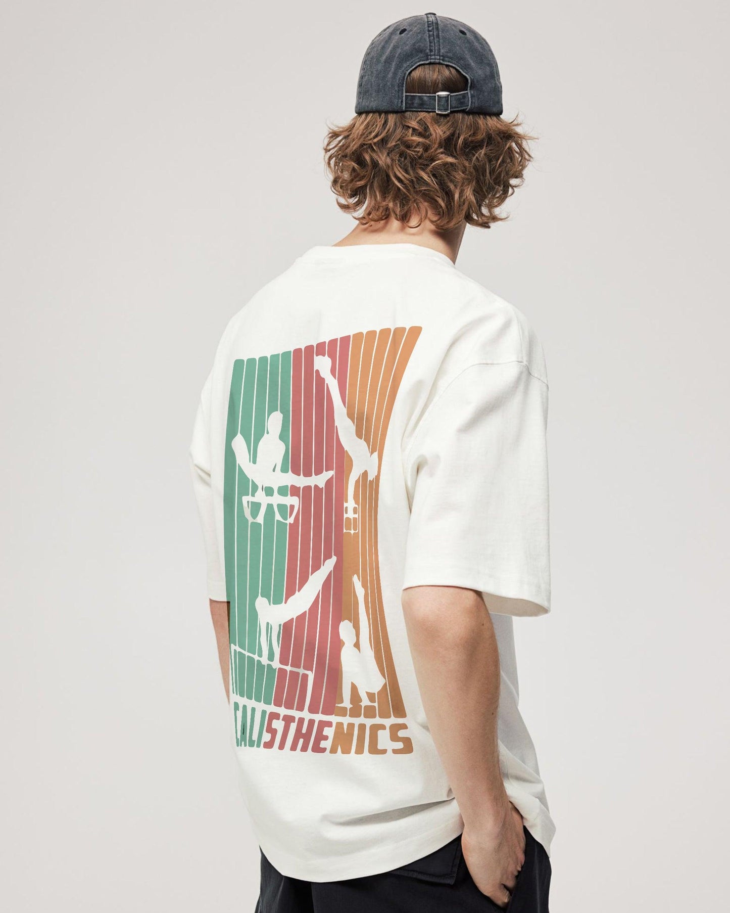 CALISTHENICS CLASSIC MOVES WHITE OVERSIZED T-SHIRT