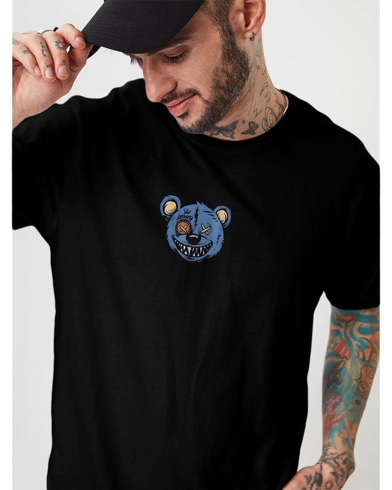 SPOOKY HUNTING SKULL BLACK REGULAR T-SHIRT