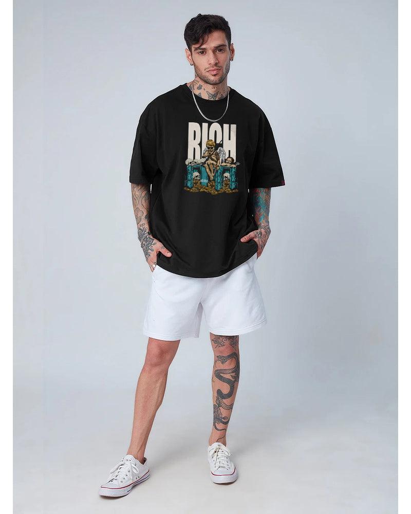 RICH LAST BREATH BLACK OVERSIZED T-SHIRT