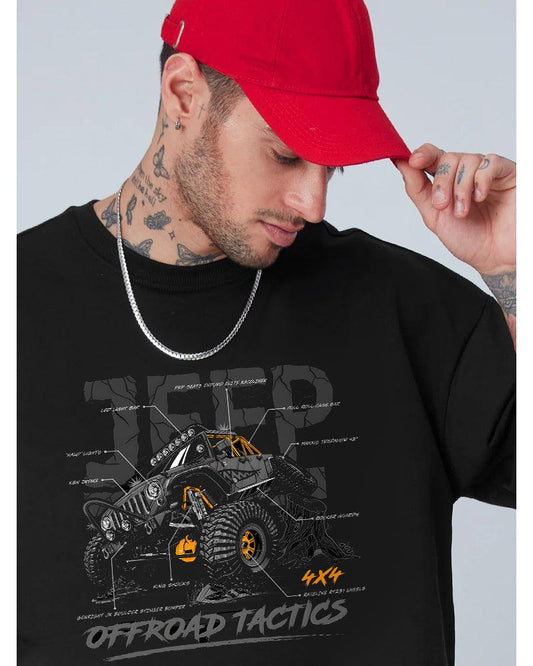 OFFROAD JEEP BLACK OVERSIZED T-SHIRT