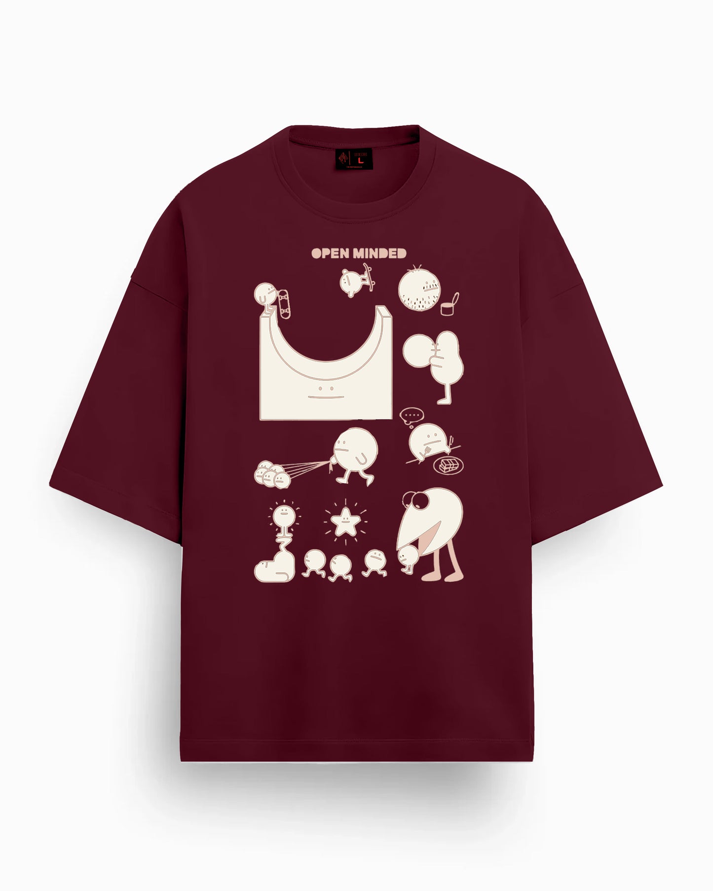 OPEN MINDED | Oversized | 240GSM (100% Cotton) | Wine Color