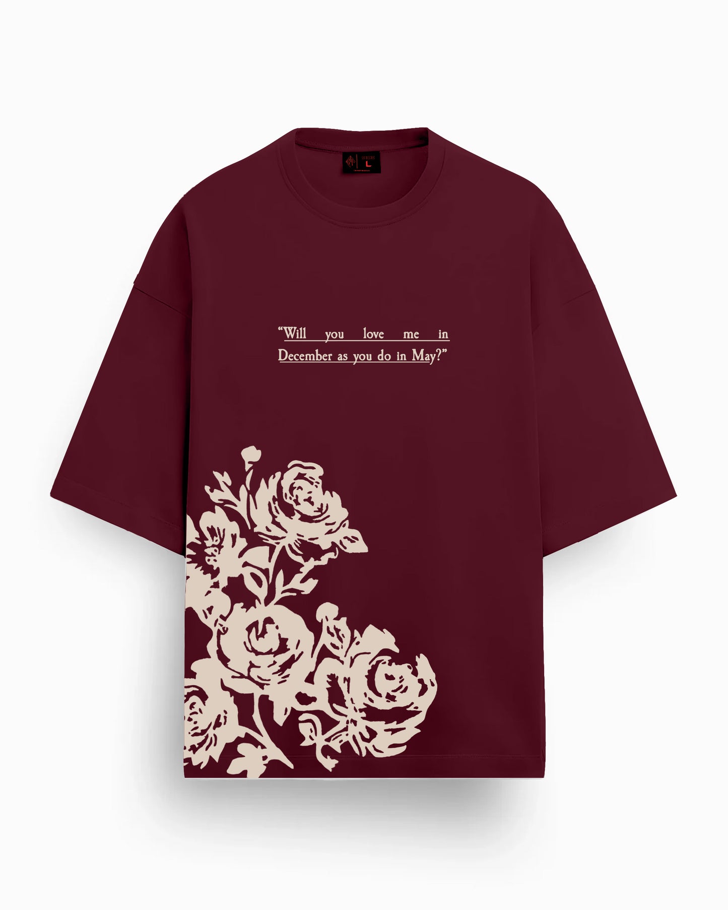 LOVE IN DECEMBER | Oversized | 240GSM (100% Cotton) | Wine Color