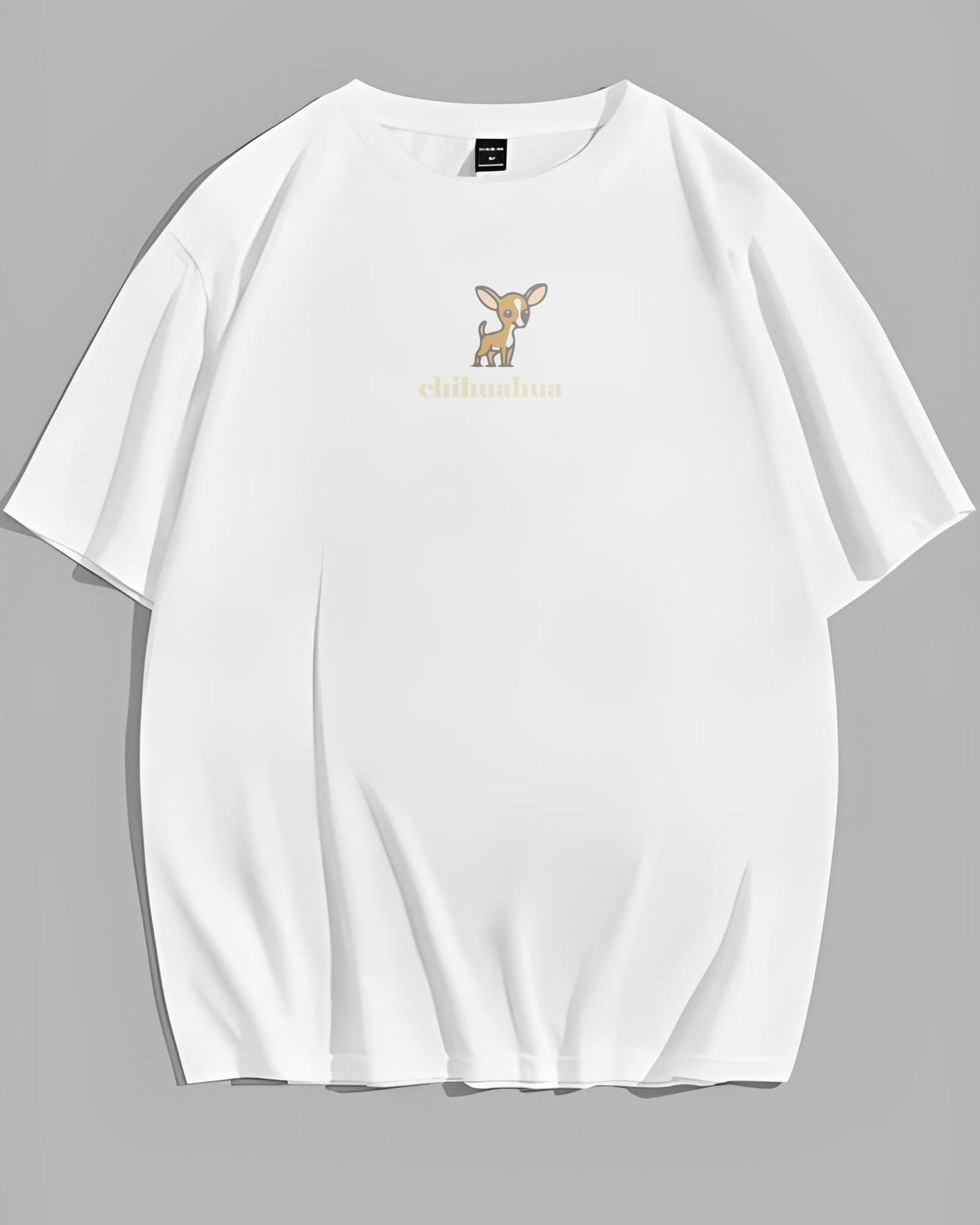 GANGSTAR DOG CHIHUAHUA WHITE OVERSIZED TSHIRT