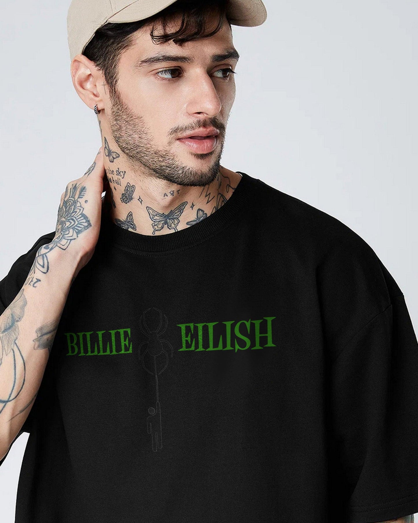 BILLIE EILISH MELODIES MUSIC BLACK OVERSIZED T-SHIRT