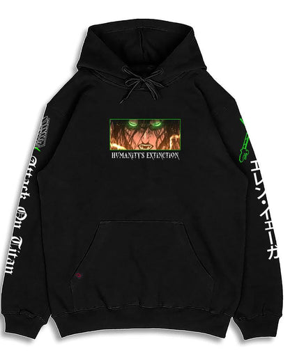 ANIME TITAN LEGACY BLACK REGULAR FIT HOODIE