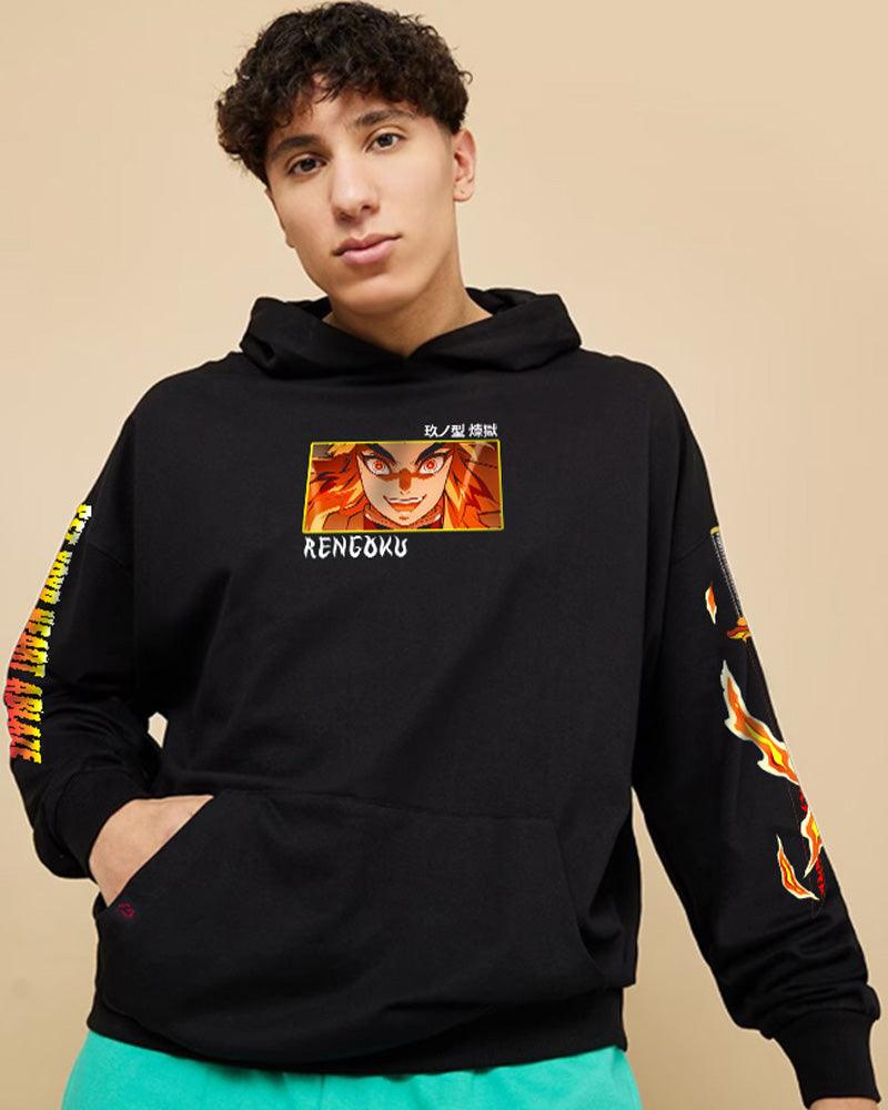 ANIME IMMORTAL BLAZE FIRE BLACK HOODIE