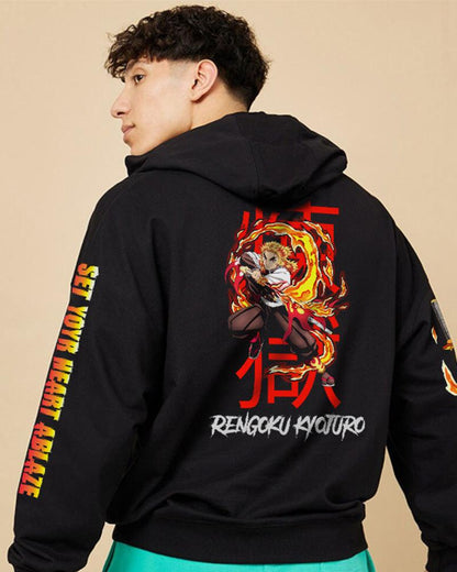 ANIME IMMORTAL BLAZE FIRE BLACK HOODIE