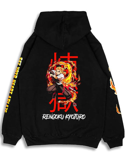 ANIME IMMORTAL BLAZE FIRE BLACK HOODIE