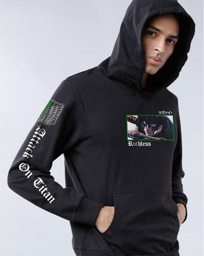 ANIME WAR REVOLUTIONS BLACK REGULAR FIT HOODIE