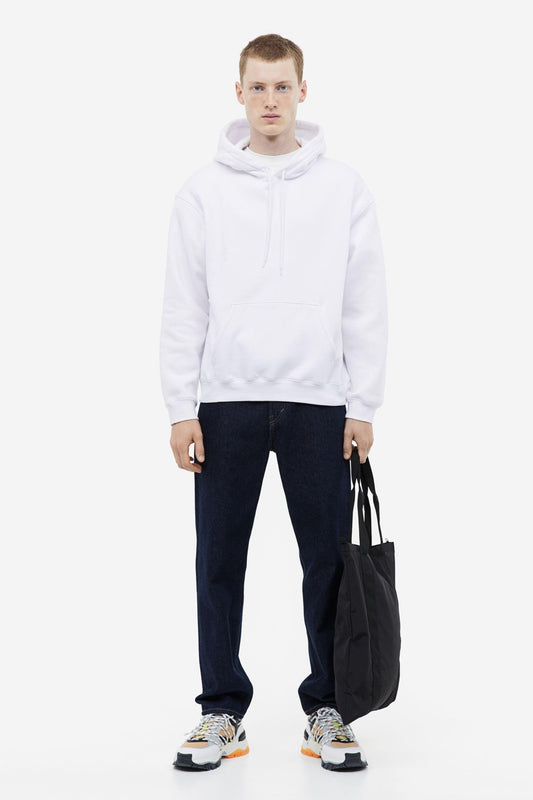 Solid Regular Fit Hoodie White