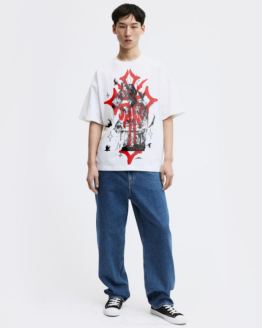 ANIME AXE SOUL WHITE OVERSIZED T-SHIRT