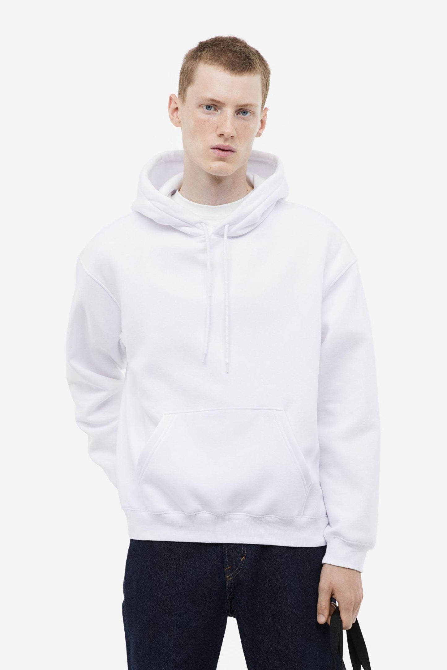 Solid Regular Fit Hoodie White