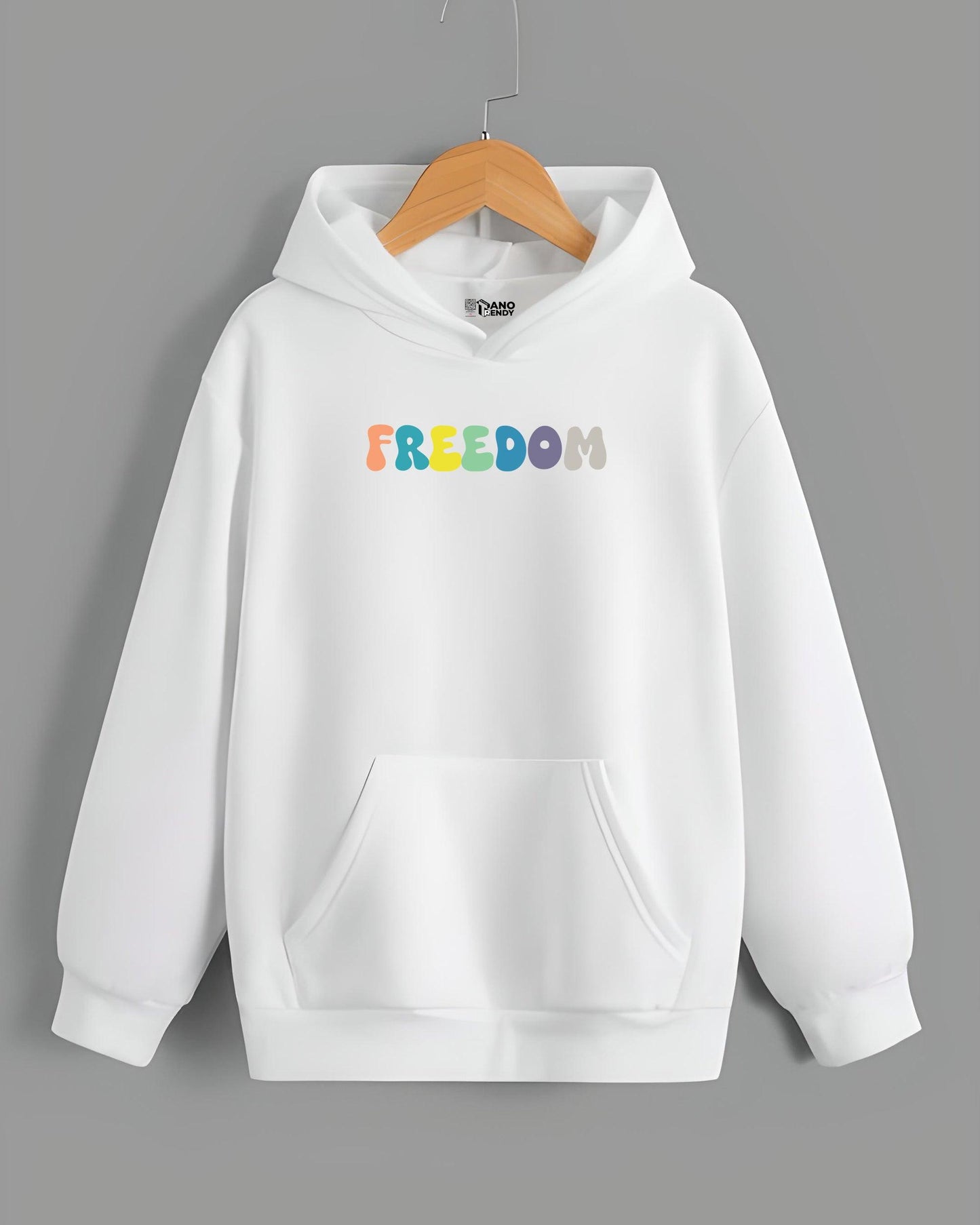 COLORFUL SKELETON FREEDOM REGULAR FIT WHITE HOODIE