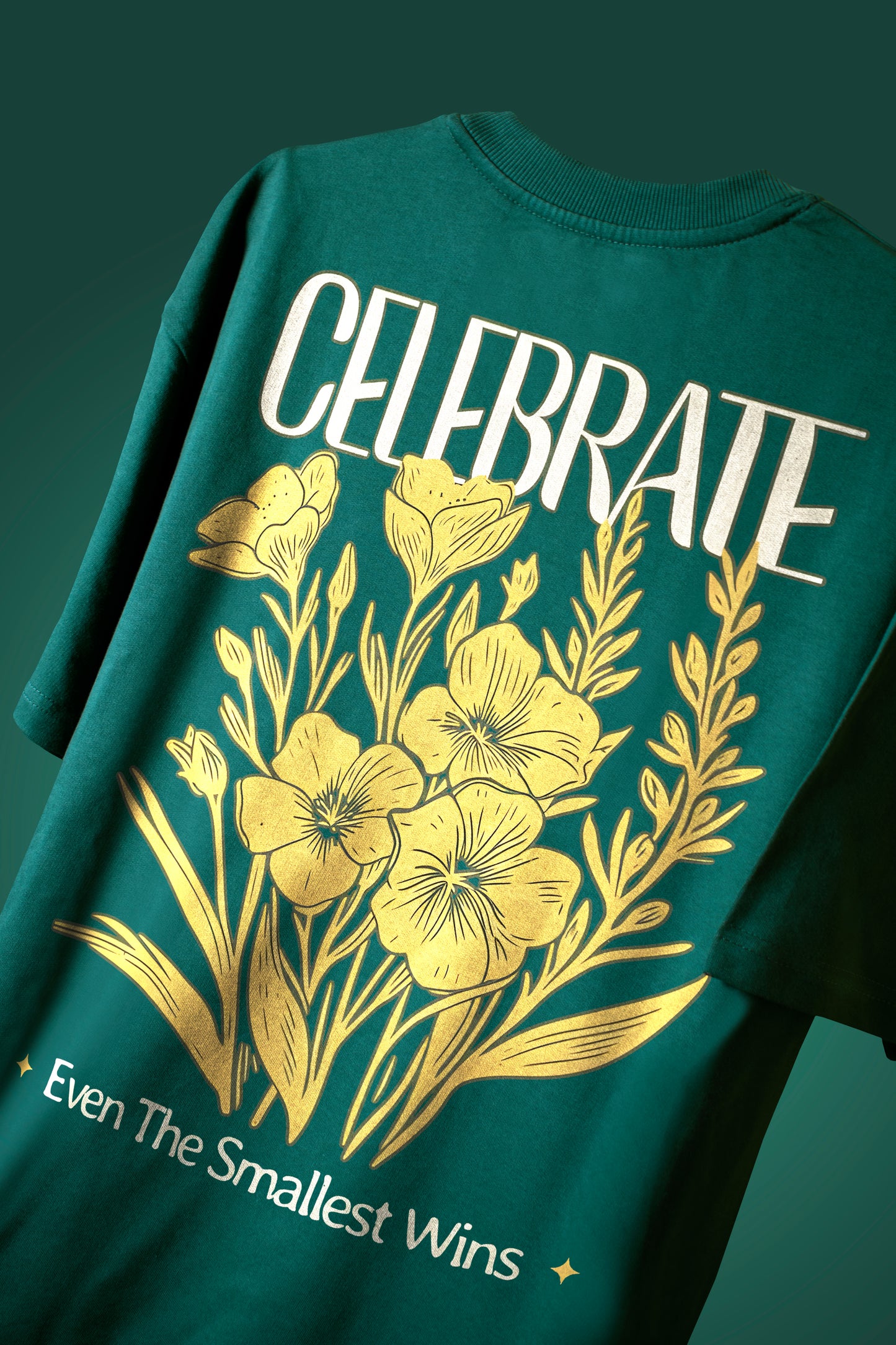 CELEBRATE NATURE | HEAVY WEIGHT OVERSIZED T-SHIRT | BOTTLE GREEN