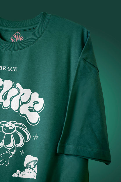 NATURE | HEAVY WEIGHT OVERSIZED T-SHIRT | BOTTLE GREEN