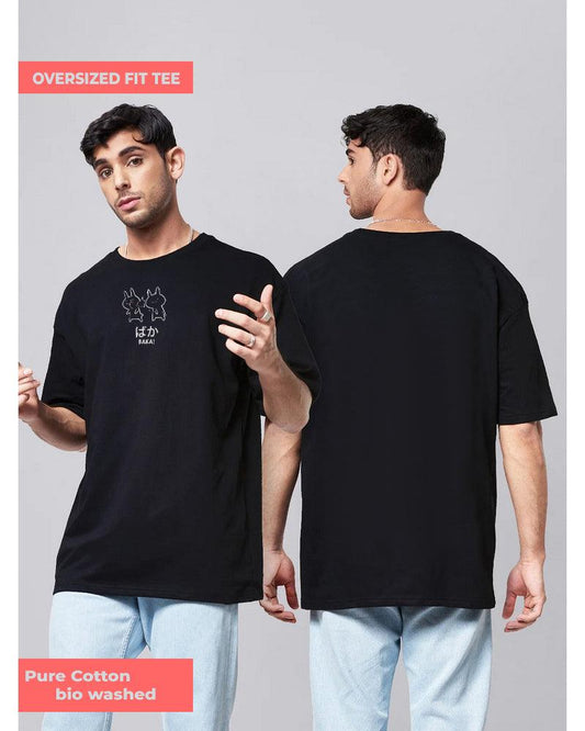 BAKA CUTIE BLACK OVERSIZED T-SHIRT