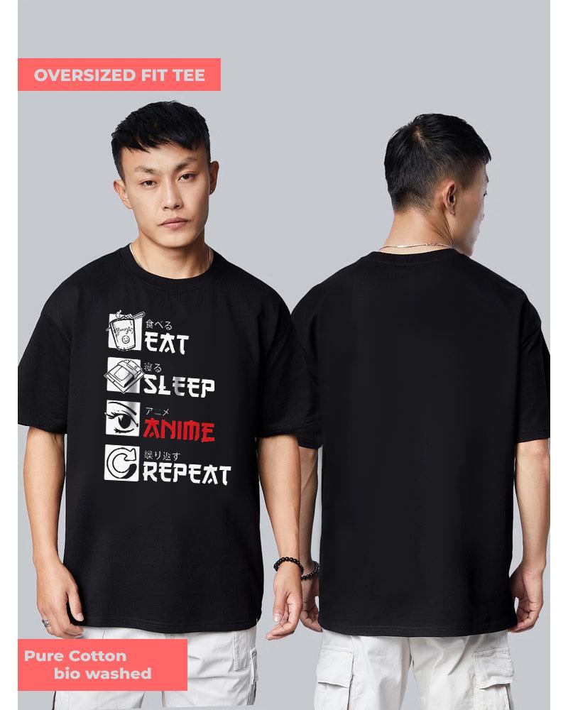 ANIME TIMETABLE BLACK OVERSIZED T-SHIRT