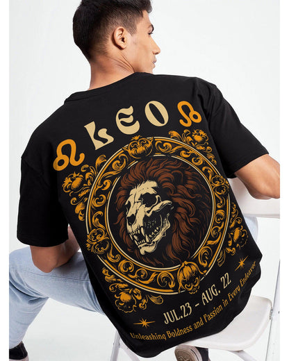 LEO ZODIAC OVERSIZED T-SHIRT BLACK 260GSM