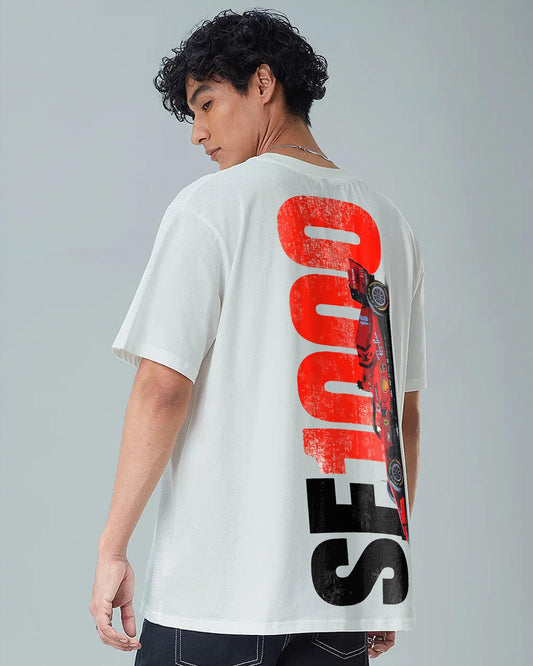 FORMULA OF SPEED CARS WHITE OVERSIZED T-SHIRT