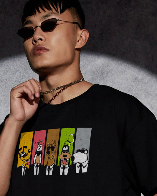 SCOOBY FRIENDS OVERSIZED T-SHIRT BLACK  260GSM