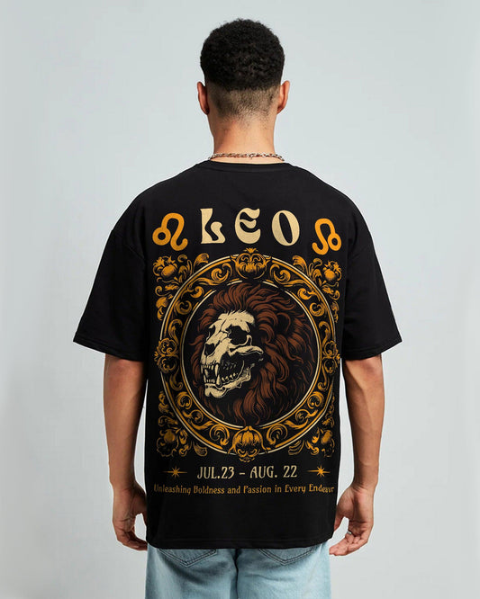 LEO ZODIAC OVERSIZED T-SHIRT BLACK 260GSM