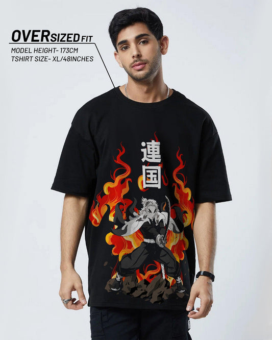 ANIME SWORD FURY BLACK OVERSIZED T-SHIRT