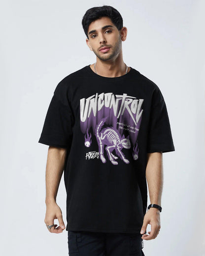 UNCONTROL BLOOD BLACK OVERSIZED T-SHIRT