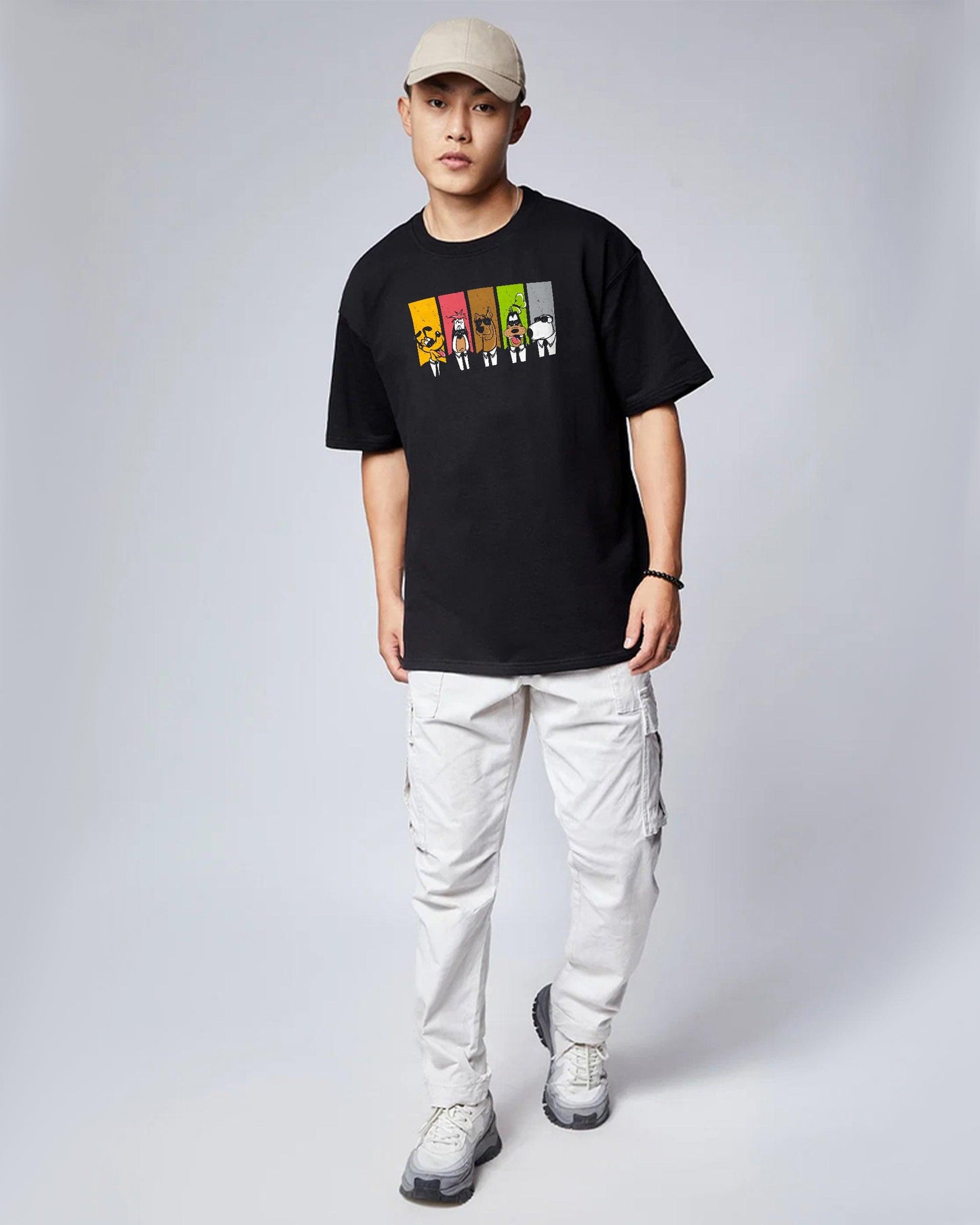 SCOOBY FRIENDS OVERSIZED T-SHIRT BLACK  260GSM