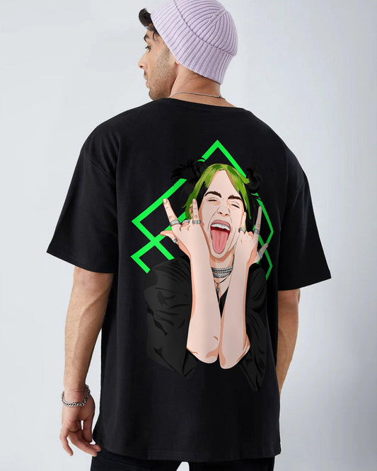 MUSIC MIRAGE BLACK OVERSIZED T-SHIRT