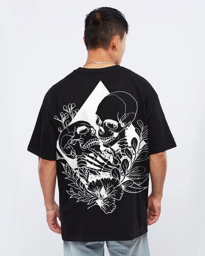 TRUE LOVE PROMISES SKELETAL BLACK OVERSIZED T-SHIRT