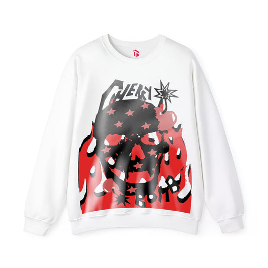 CHERRY BOMB WHITE SWEATSHIRT