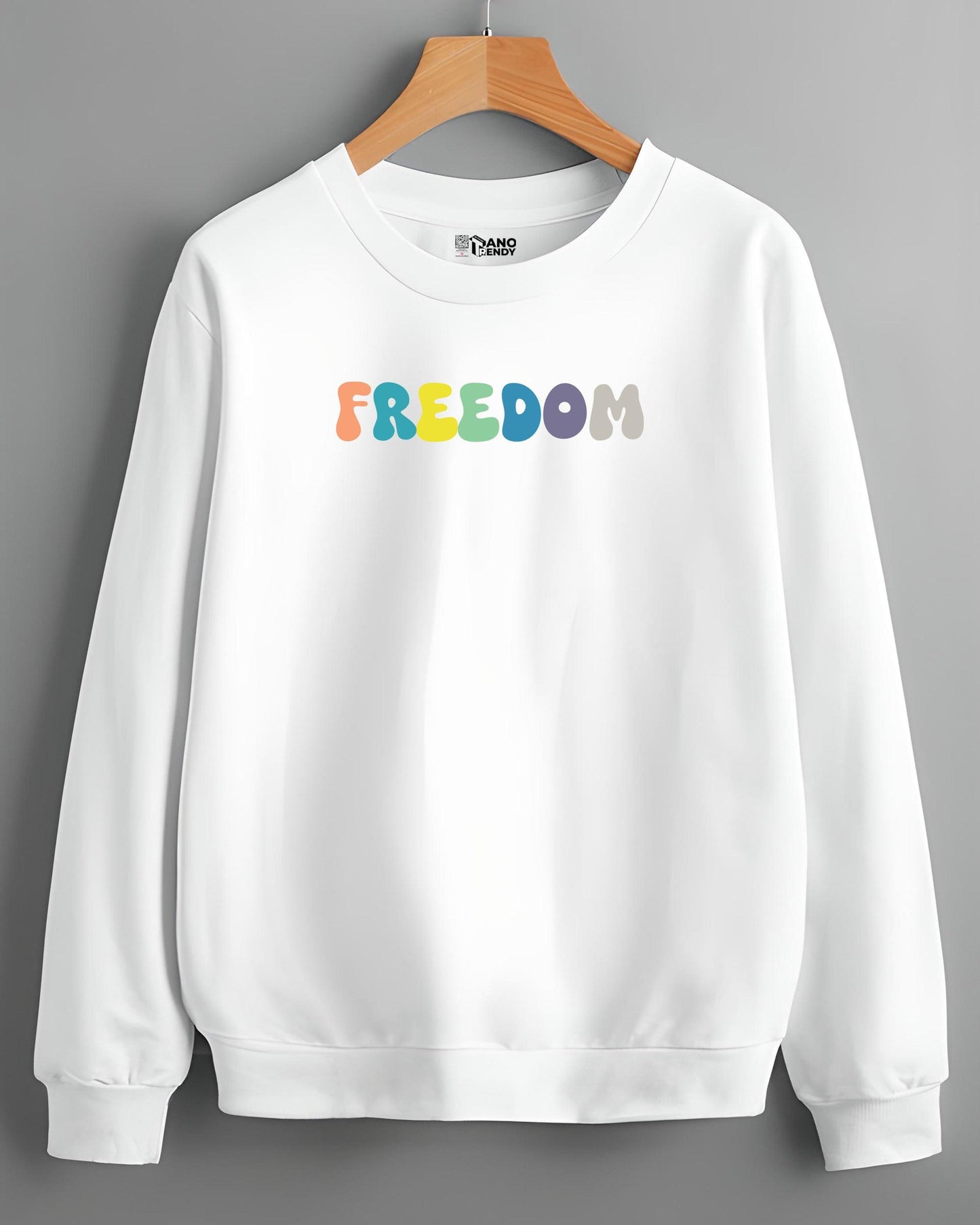 COLORFUL SKELETON FREEDOM WHITE REGULAR SWEATSHIRT