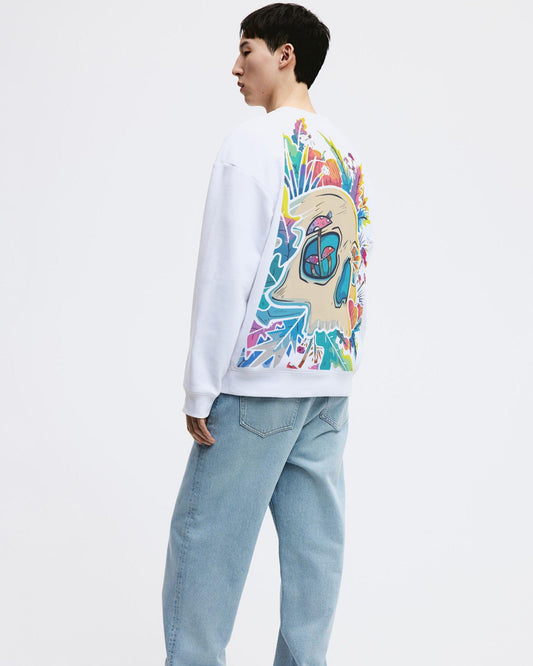 COLORFUL SKELETON FREEDOM WHITE REGULAR FIT SWEATSHIRT