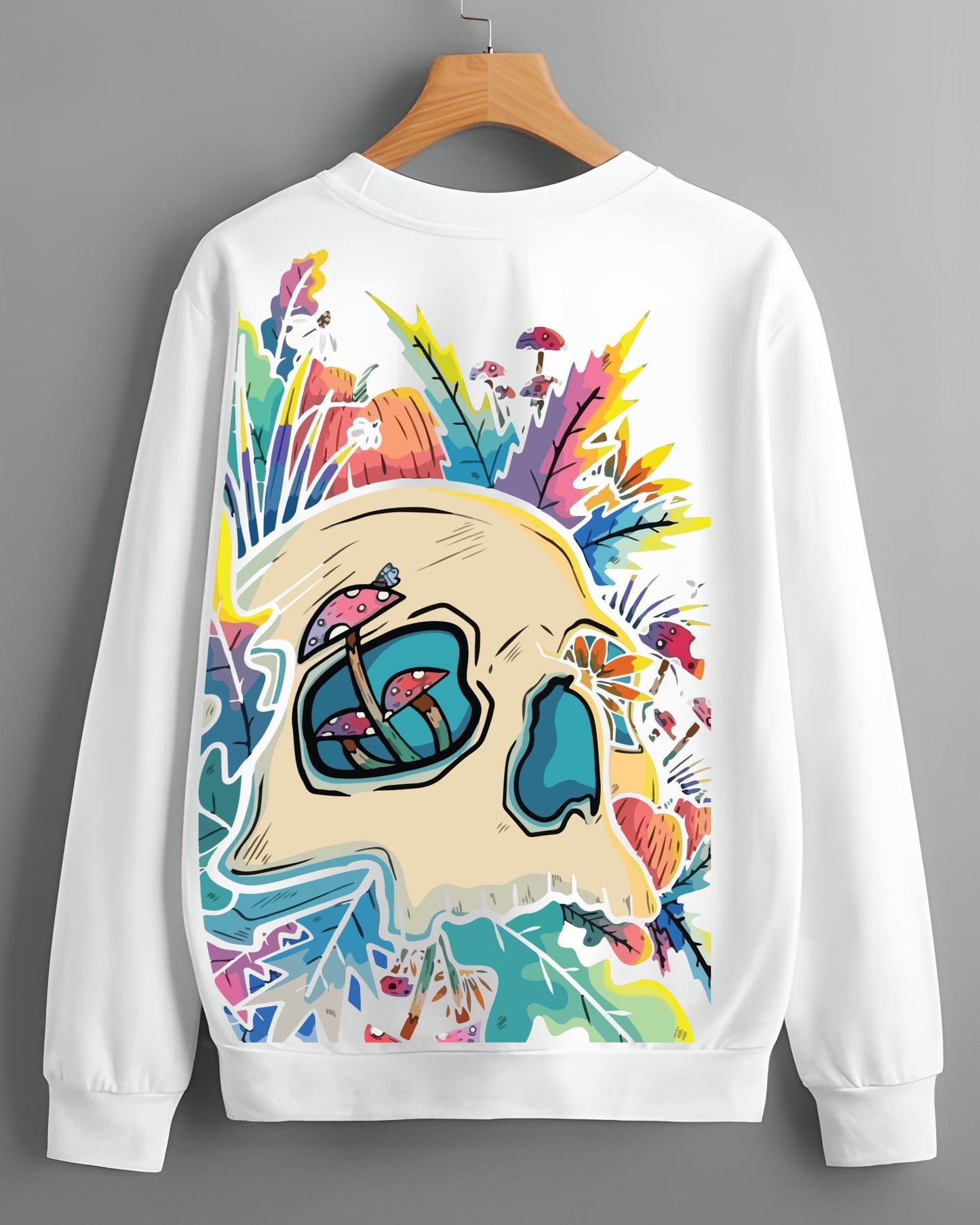 COLORFUL SKELETON FREEDOM WHITE REGULAR SWEATSHIRT