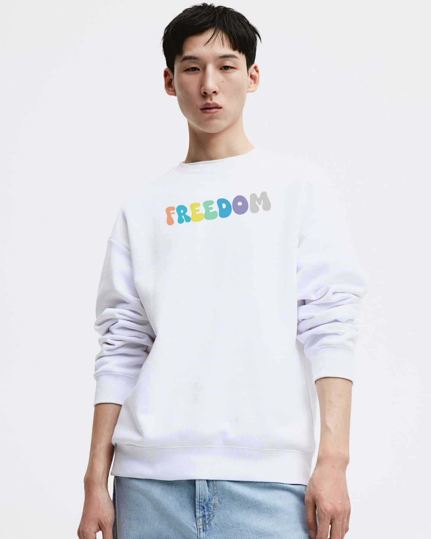 COLORFUL SKELETON FREEDOM WHITE REGULAR SWEATSHIRT