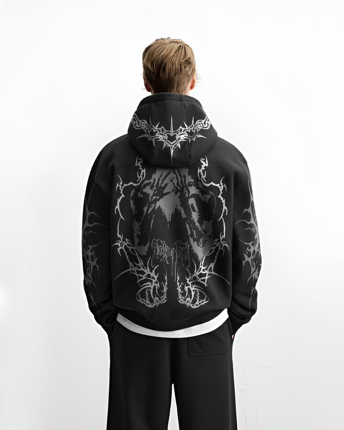 DEEDS OF FLESH RAGE BLACK HOODIE